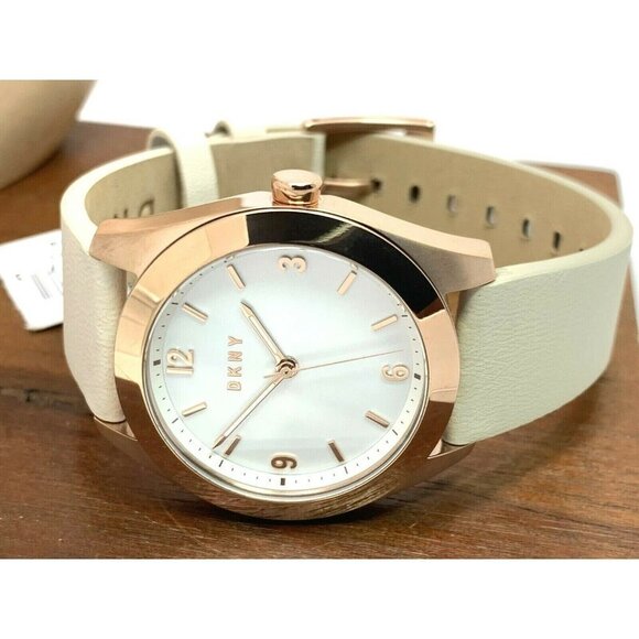 DKNY Women\'s Watch NY2877 Nolita Quartz Silver Dial Rose Gold 34mm Tan L… main image 10